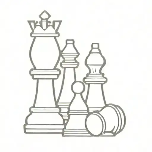 Chess Pieces Arranged In A Minimalist Design