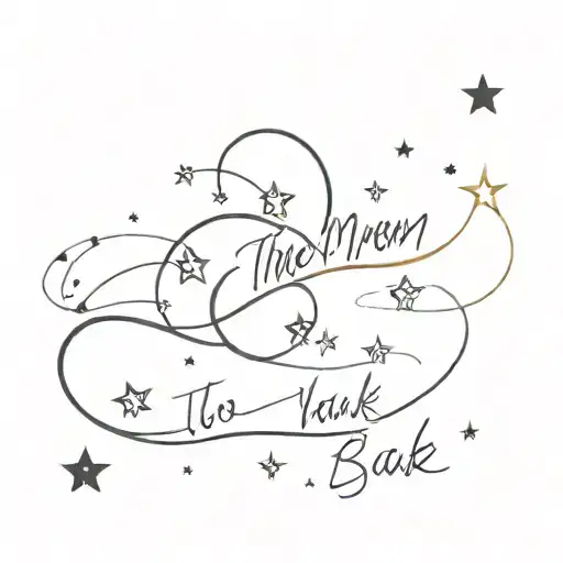 To The Moon And Back Quote Surrounded By Moon And Stars