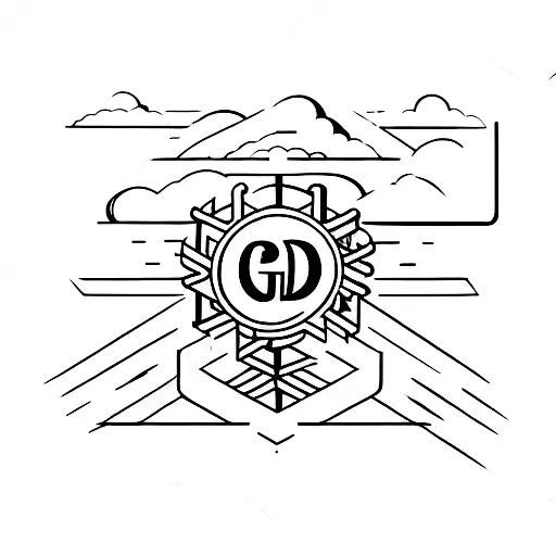 Word 'God' Cut In Half With A Line