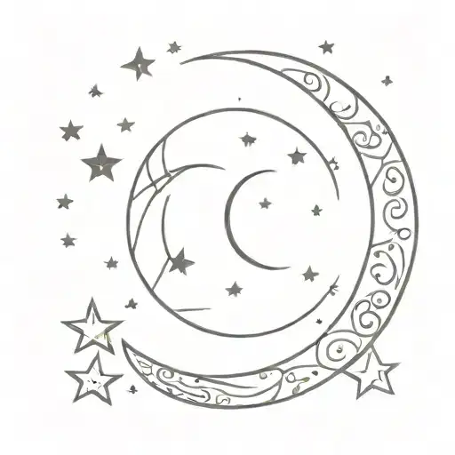 I Love You To The Moon And Back Surrounded By Small Stars