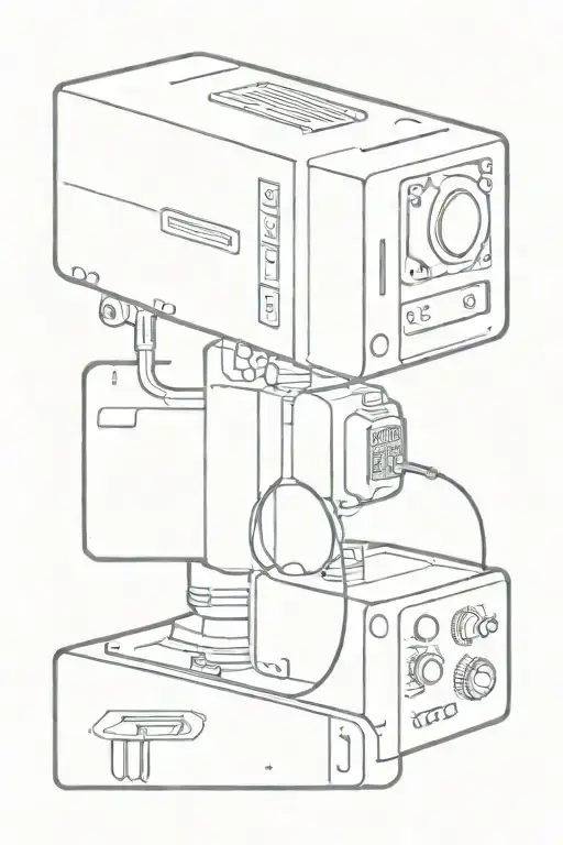 Cyberpunk Lines And Cpu Coming From Retro Tv To Cpu