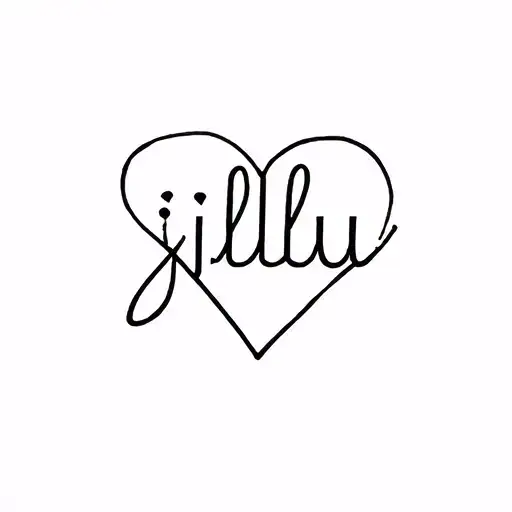 The Name Jillu With Hear Symbol