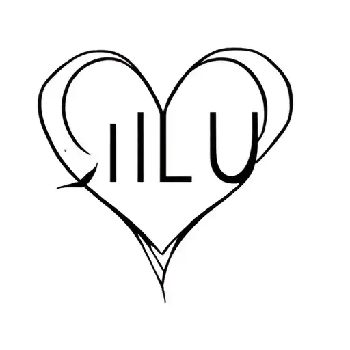 The Name Jillu With Heart Symbol Combined