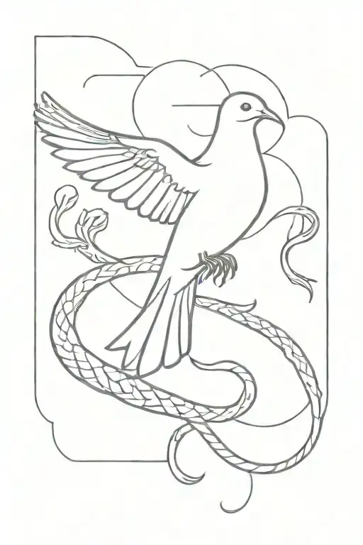 Dove Capturing Snake