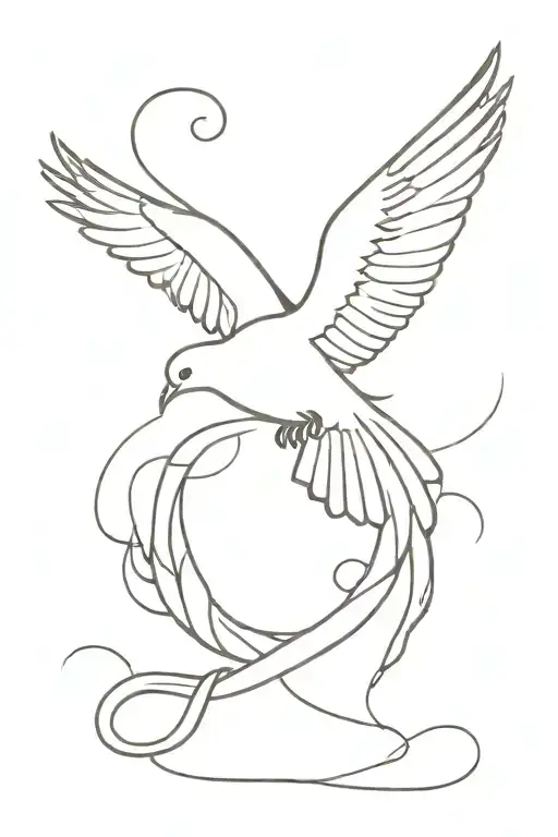 Dove Flying Capturing Snake With Fangs