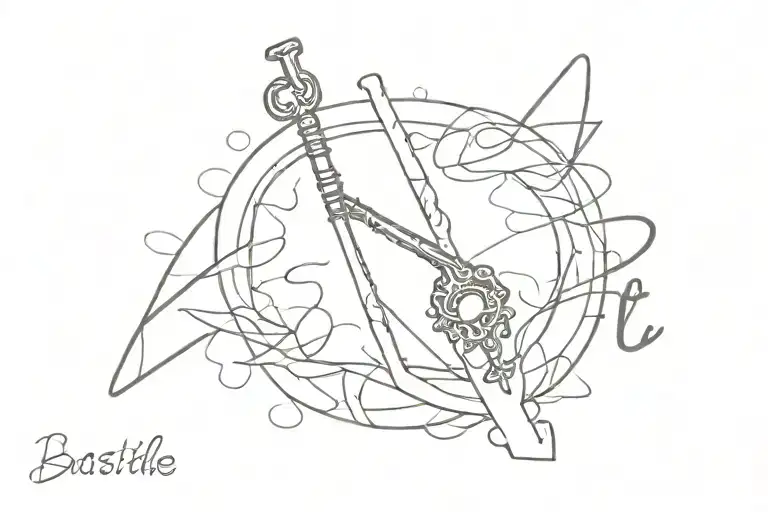 Key Of Bastille With The Word Stillness Written Along The Top