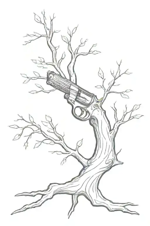 Gun Slowly Morphing Into A Tree