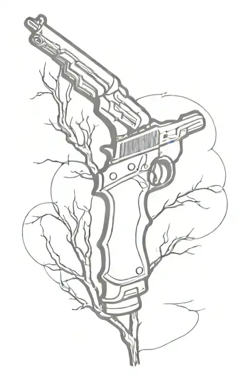 Gun Shoots A Bullet And That Bullet Morphs Into A Tree