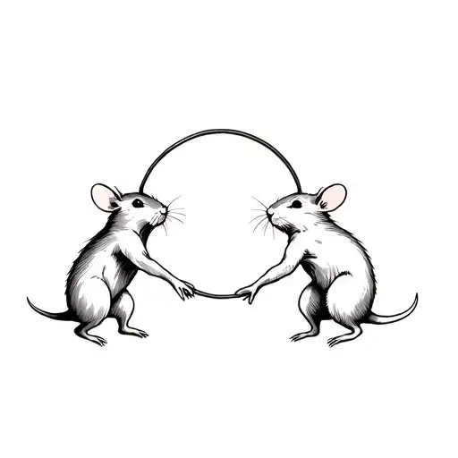 Rats Dancing Holding Hands In A Circle