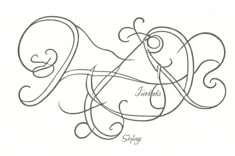 Signe Infinty Symbol With The Names