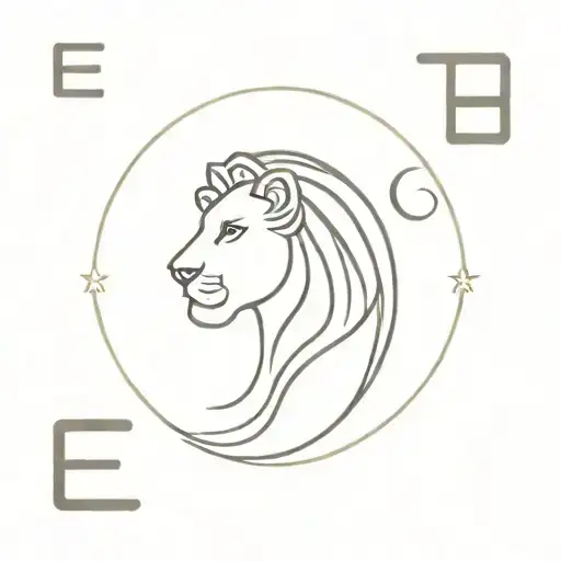 Zodiac Sign Leo And Letters E And