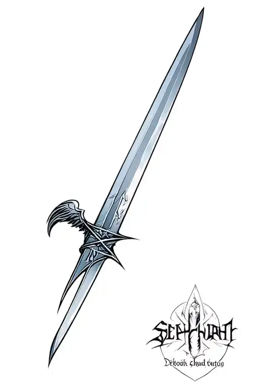 Sephiroth's Wing Wrapped Cloud's Buster Sword