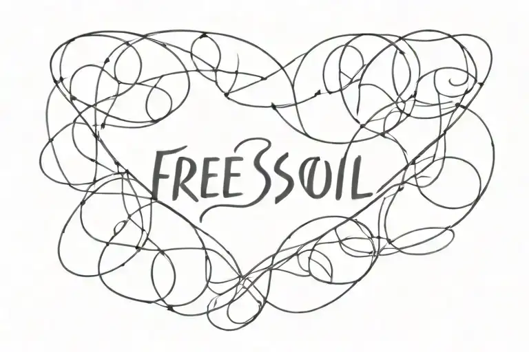 A Minimalist Geometric Pattern With Hidden 'Free Soul' Lettering Intertwined