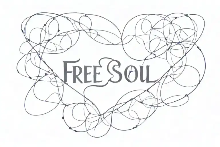 A Minimalist Geometric Pattern With Hidden 'Free Soul' Lettering Intertwined