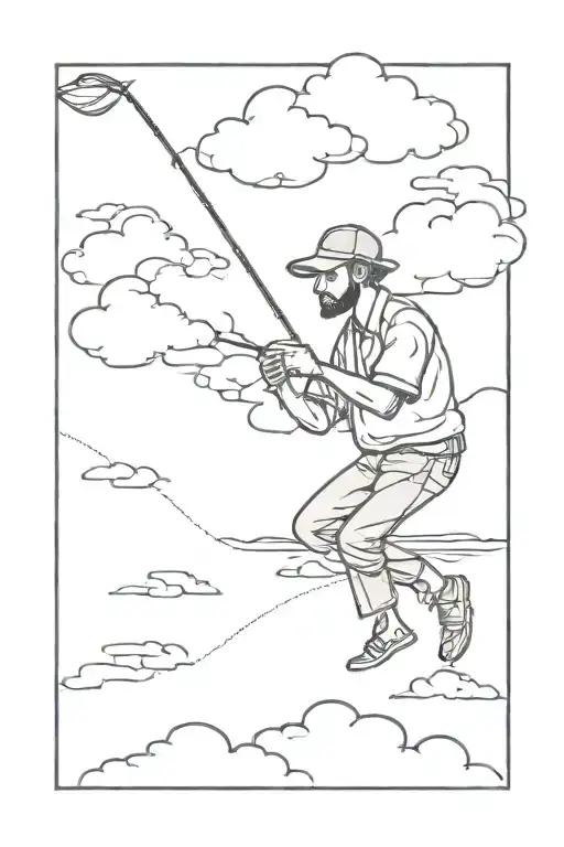 Man Fishing From A Cloud