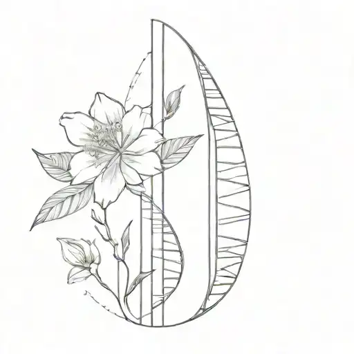 Half Dna Strand Half Flowers