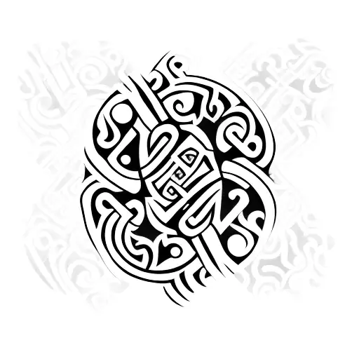 Addition Symbol Filled With Maori Pattern