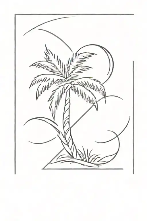 Palm Tree As Letter C