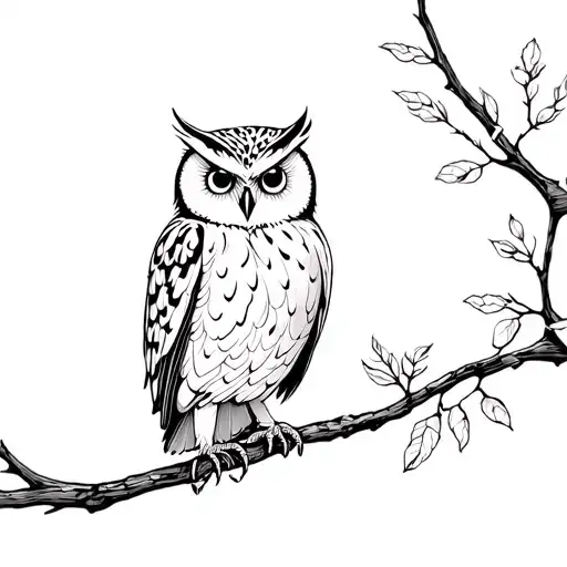 Owl Perched On A Branch