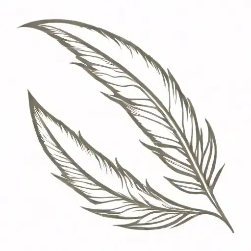A Stylish Twin Tattoo Design Incorporating Feathers And Wind Elements