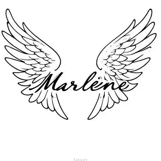 Angel Wings Name Marlene