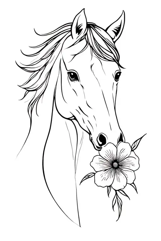Horse And Flower