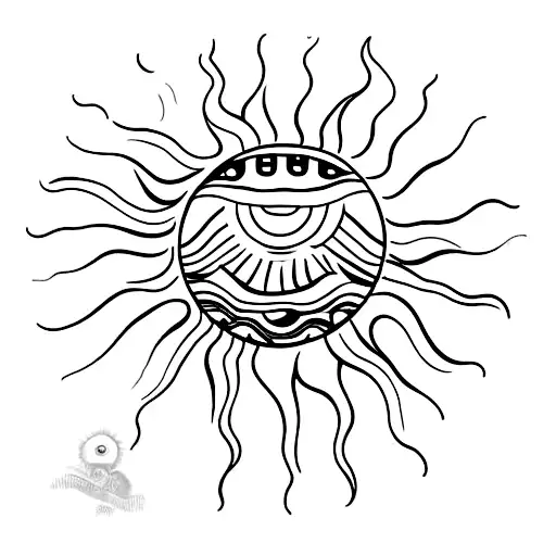 Sun Tattoo For Back Of The Neck