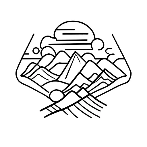 Mountains Sunset And Beach