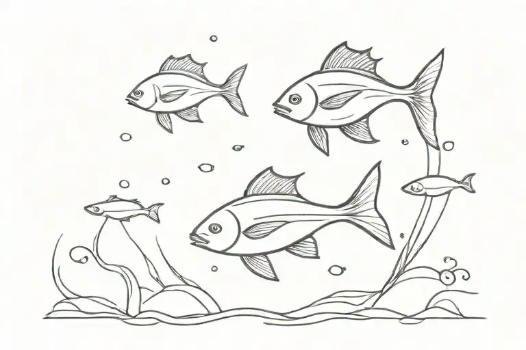 Sea And Fish Swimming