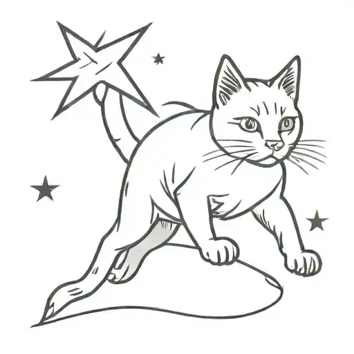 Cat Chasing Shooting Star