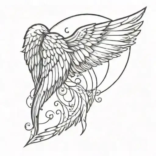 Angel Wings With Semicolon In The Middle