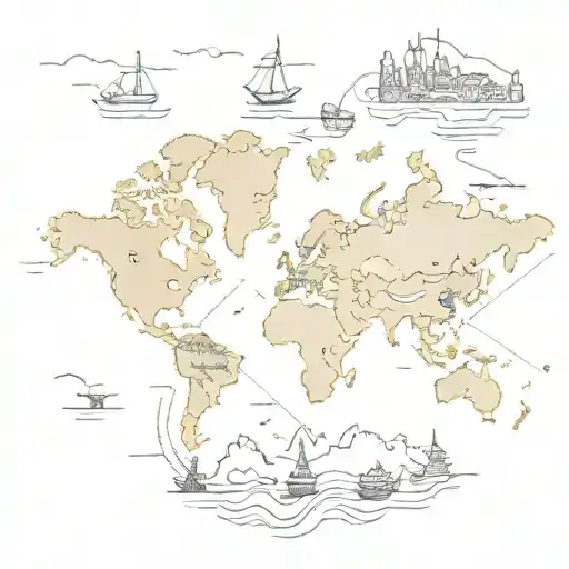 A Detailed World Map With Landmarks From Different Countries The Client Has Visited