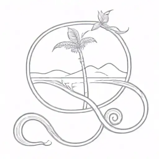 A Minimalist Wave Tattoo Symbolizing The Client's Love For The Beach