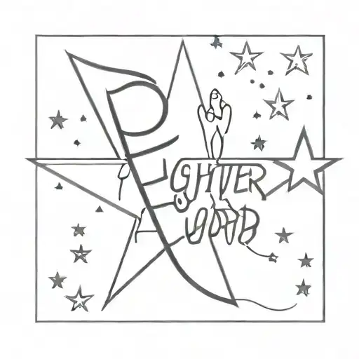 Fighter Word With Stars Around And Star Details