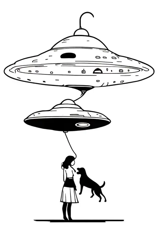 Woman And Dog Pulled Into A Ufo