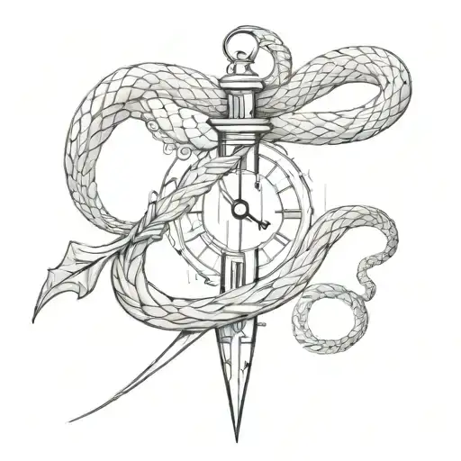 Dagger Of Time With Snake Wrapped