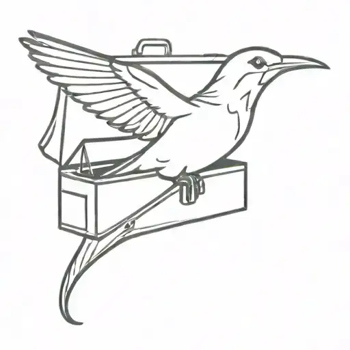 A Bird Flying From A Toolbox