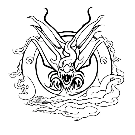 Dragon Wrapping Around Black Hole