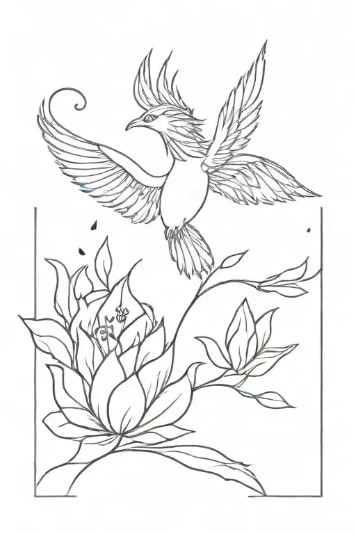 Pheonix With Arrow Piercing On Chest Which Blooms To A Lotus