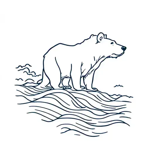 Bear Near Ocean Wave