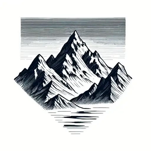 Mountain Range With A Hidden