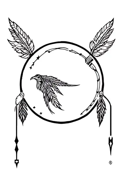 Round Tattoo Design With Scottish And American Indian Significance