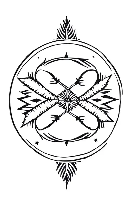 Round Tattoo Design With Scottish And American Indian Cultural Influences