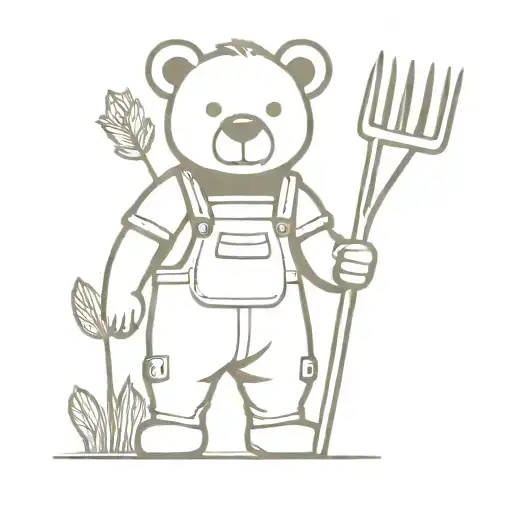 Farmer Teddy Bear With Pitchfork