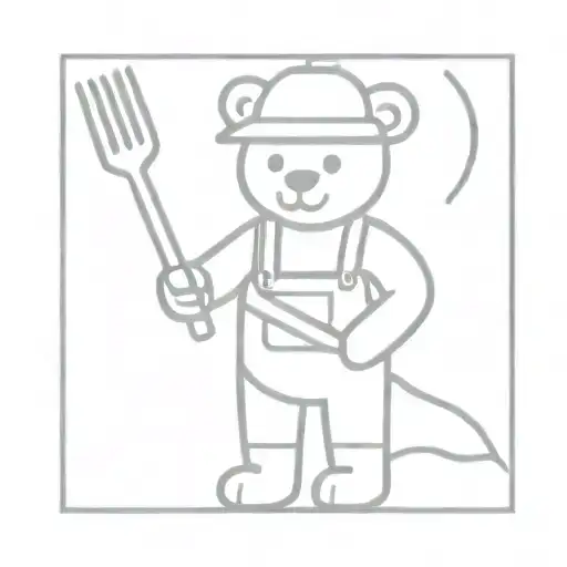 Farmer Teddy Bear With Pitchfork