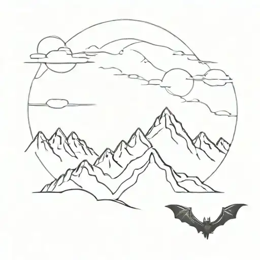 Mountains And Bat