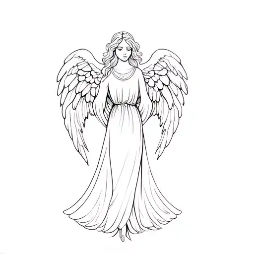 A Line Art Dainty Angel