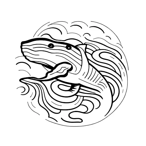 Whale Tail In Front Of A Sunset