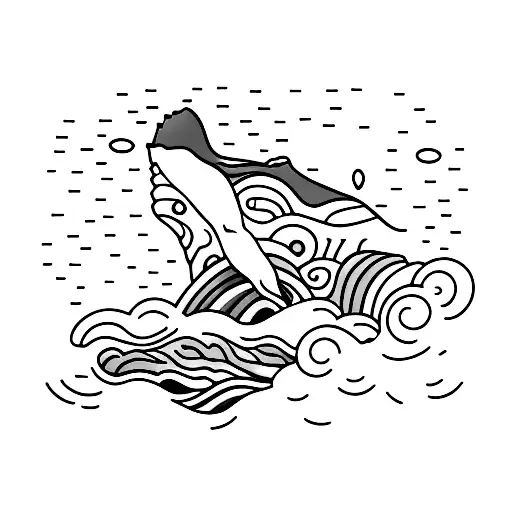 Whale Tail In Front Of A Sunset