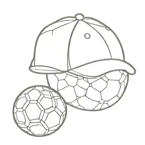 A Minimalist Design Of A Soccer Ball With A Subtle Sketch Of A Teacher's Hat In The Background